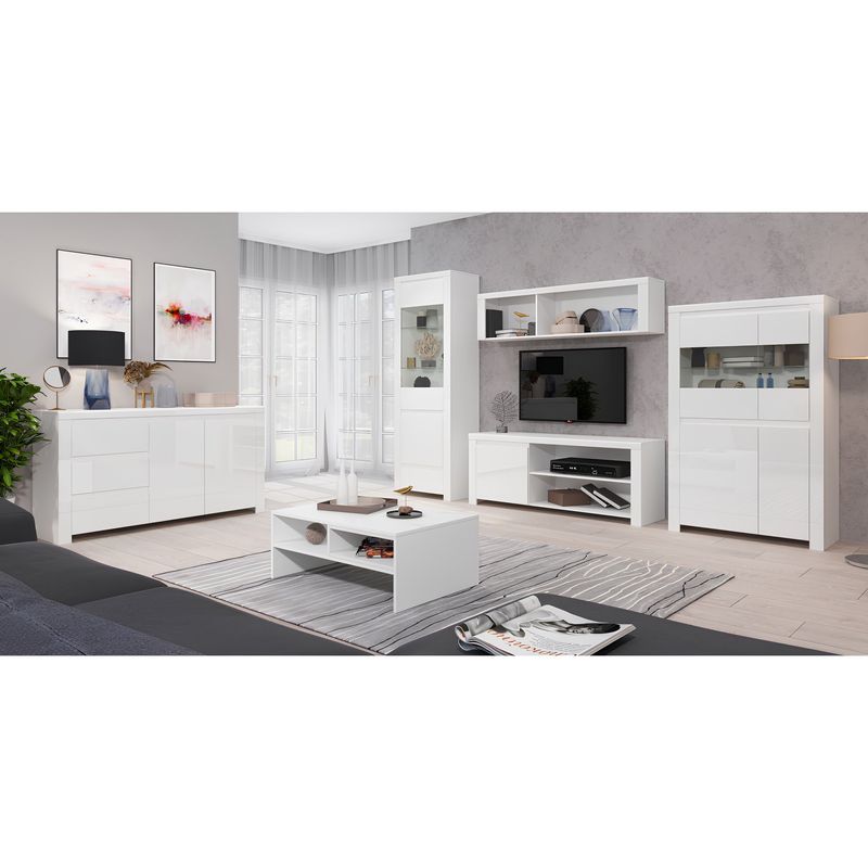 Casa si Gradina - Mobilier - Comode si corpuri - Comode - Comoda 2D3S, alb lucios, LINDY - Infinity.ro