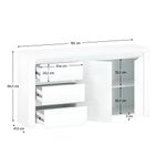 Casa si Gradina - Mobilier - Comode si corpuri - Comode - Comoda 2D3S, alb lucios, LINDY - Infinity.ro