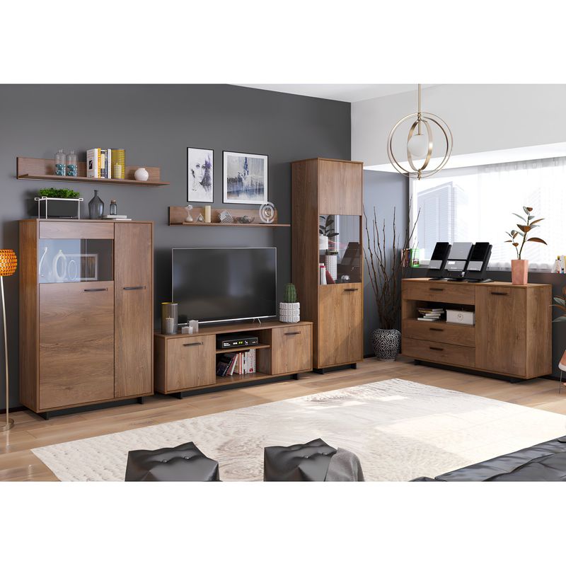 Casa si Gradina - Mobilier - Comode si corpuri - Comode - Comoda, stejar bolzano / negru, DELIS G - Infinity.ro