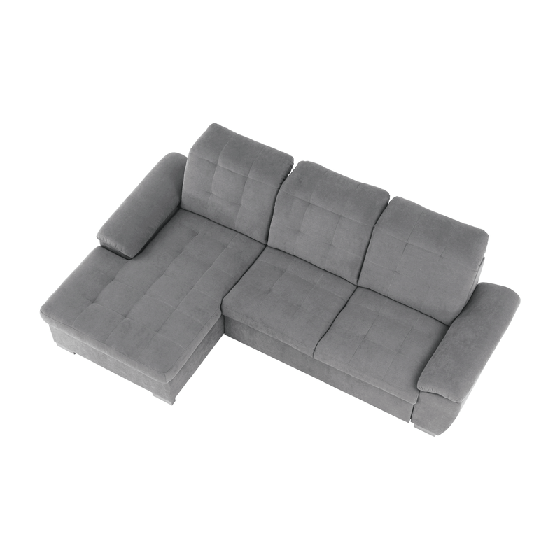 Casa si Gradina - Mobilier - Canapele si coltare - Coltare - Coltar, mustar tesatura, gri, stanga, EVANGELIN - Infinity.ro