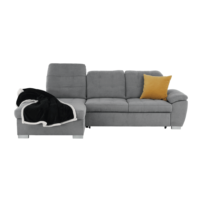 Casa si Gradina - Mobilier - Canapele si coltare - Coltare - Coltar, mustar tesatura, gri, stanga, EVANGELIN - Infinity.ro