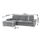 Casa si Gradina - Mobilier - Canapele si coltare - Coltare - Coltar, mustar tesatura, gri, stanga, EVANGELIN - Infinity.ro