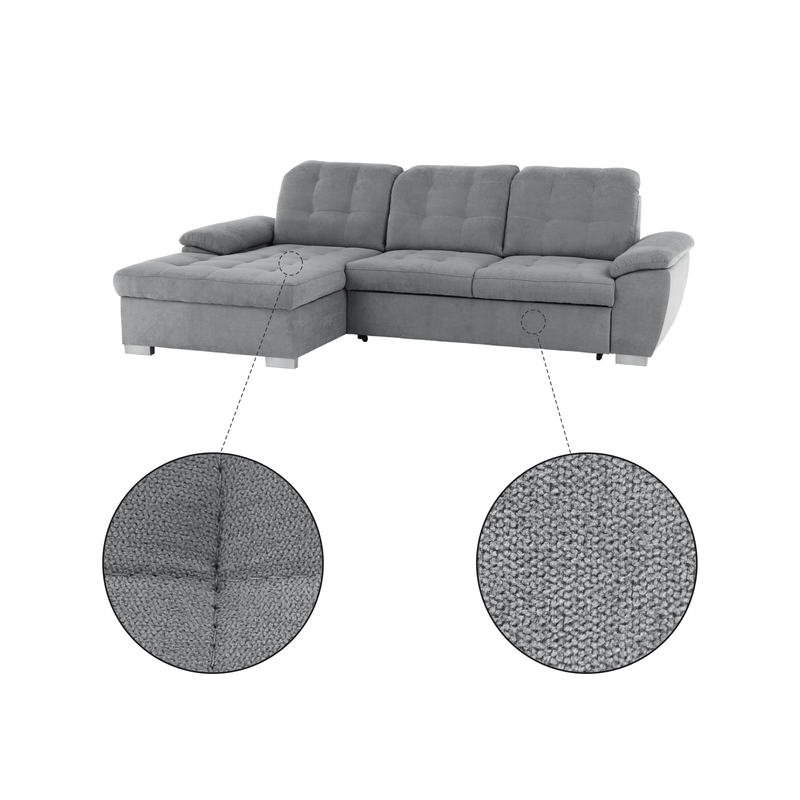 Casa si Gradina - Mobilier - Canapele si coltare - Coltare - Coltar, mustar tesatura, gri, stanga, EVANGELIN - Infinity.ro