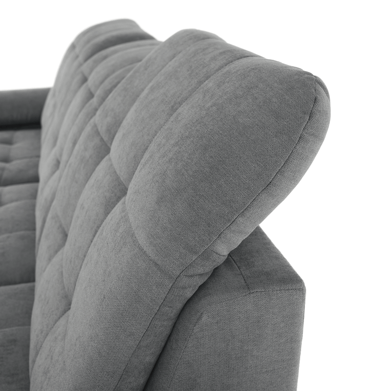 Casa si Gradina - Mobilier - Canapele si coltare - Coltare - Coltar, mustar tesatura, gri, stanga, EVANGELIN - Infinity.ro
