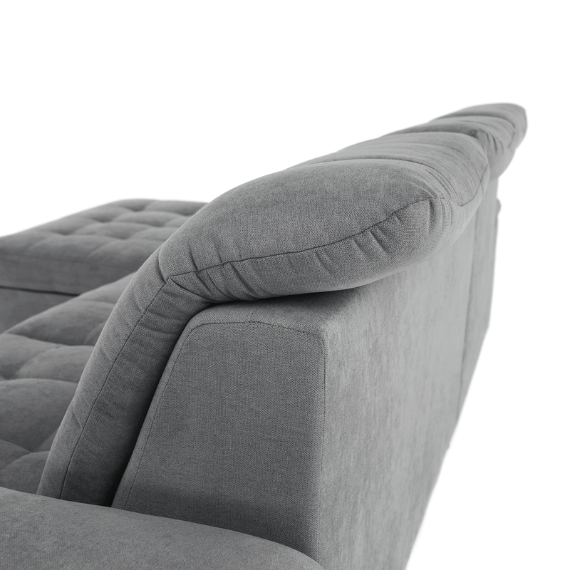 Casa si Gradina - Mobilier - Canapele si coltare - Coltare - Coltar, mustar tesatura, gri, stanga, EVANGELIN - Infinity.ro