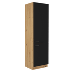 Casa si Gradina - Mobilier - Dulapuri si sifoniere - Dulapuri - Dulap pentru frigider incorporat, stejar artizan/ negru mat, MONRO 60 LO-210 2F - Infinity.ro