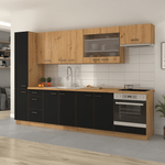 Casa si Gradina - Mobilier - Dulapuri si sifoniere - Dulapuri - Dulap pentru frigider incorporat, stejar artizan/ negru mat, MONRO 60 LO-210 2F - Infinity.ro