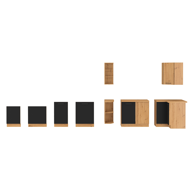 Electronice si Electrocasnice - Masini de spalat vase - Accesorii masini de spalat vase - Usa pentru masina de spalat vase, stejar artizan/ negru mat, MONRO ZM 570x446 - Infinity.ro
