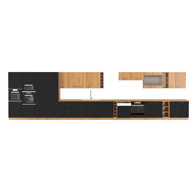 Electronice si Electrocasnice - Masini de spalat vase - Accesorii masini de spalat vase - Usa pentru masina de spalat vase, stejar artizan/ negru mat, MONRO ZM 570x446 - Infinity.ro