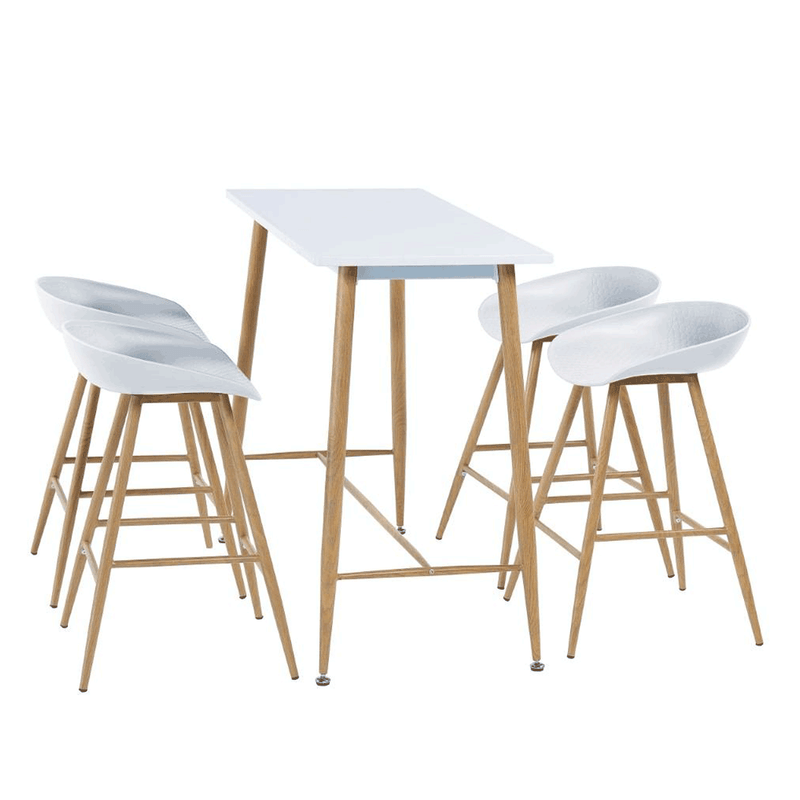 Casa si Gradina - Mobilier - Mese si birouri - Mese living - Masa de bar, alb / fag, MDF / metal, 110x50 cm, DORTON - Infinity.ro