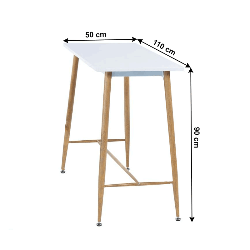 Casa si Gradina - Mobilier - Mese si birouri - Mese living - Masa de bar, alb / fag, MDF / metal, 110x50 cm, DORTON - Infinity.ro