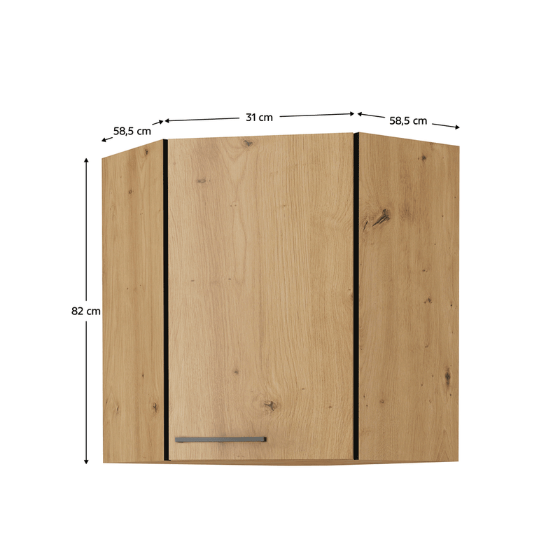 Casa si Gradina - Mobilier - Dulapuri si sifoniere - Dulapuri - Dulap superior, negru mat / stejar artizan, MONRO 60/60 GN-72 1F - Infinity.ro