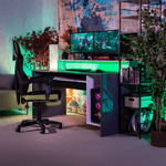Casa si Gradina - Mobilier - Scaune si fotolii - Scaune - Scaun de birou / joc, negru / verde, JORIK - Infinity.ro