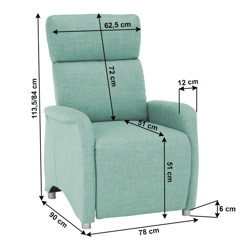 Casa si Gradina - Mobilier - Scaune si fotolii - Fotolii - Fotoliu reglabil, material textil mentol FOREST - Infinity.ro