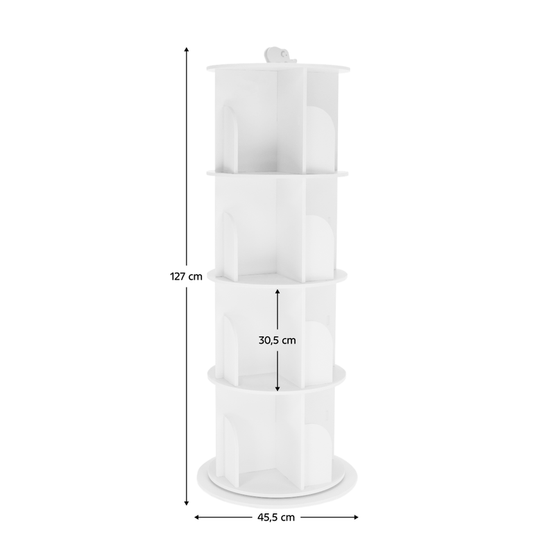 Casa si Gradina - Mobilier - Biblioteci si rafturi - Rafturi - Raft pivotant, 4 polite, alb, ERION TIP 1 + cadou - Infinity.ro