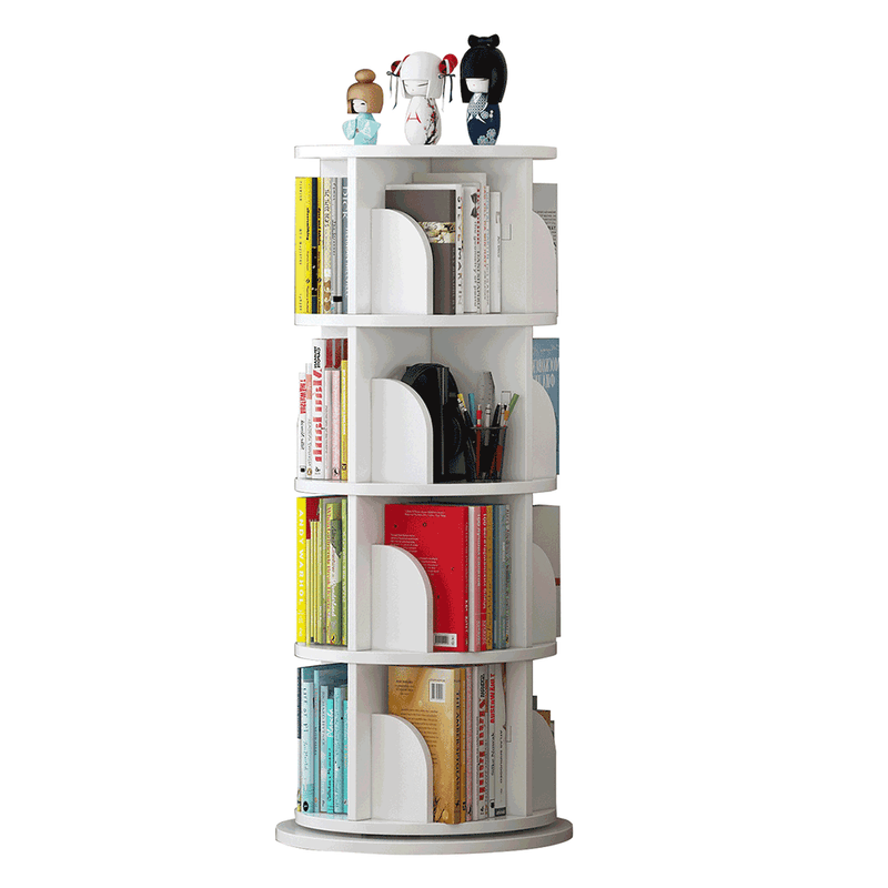 Casa si Gradina - Mobilier - Biblioteci si rafturi - Rafturi - Raft pivotant, 4 polite, alb, ERION TIP 1 + cadou - Infinity.ro