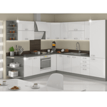 Casa si Gradina - Mobilier - Comode si corpuri - Corpuri bucatarie - Cabinet inferior, alb extra lucios/gri, PRADO 90/90 DN BB - Infinity.ro