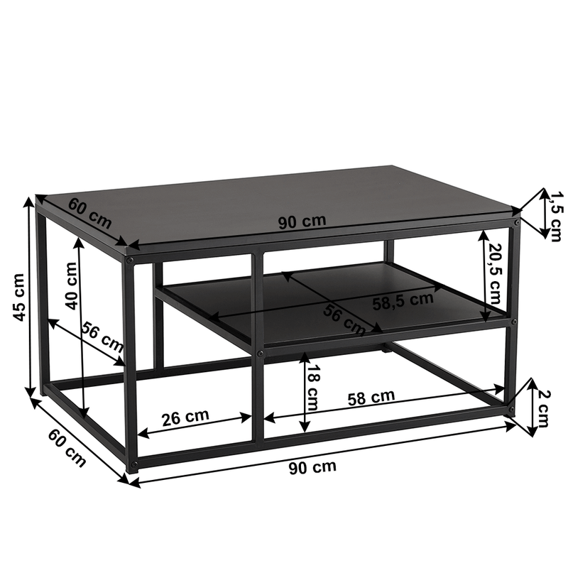Casa si Gradina - Mobilier - Mese si birouri - Masute de cafea - Masuta de cafea, grafit / negru, BARMIO - Infinity.ro