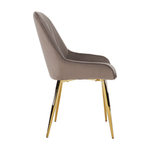 Casa si Gradina - Mobilier - Scaune si fotolii - Scaune - Scaun de luat masa, gri-maro / crom-auriu, PERLIA - Infinity.ro