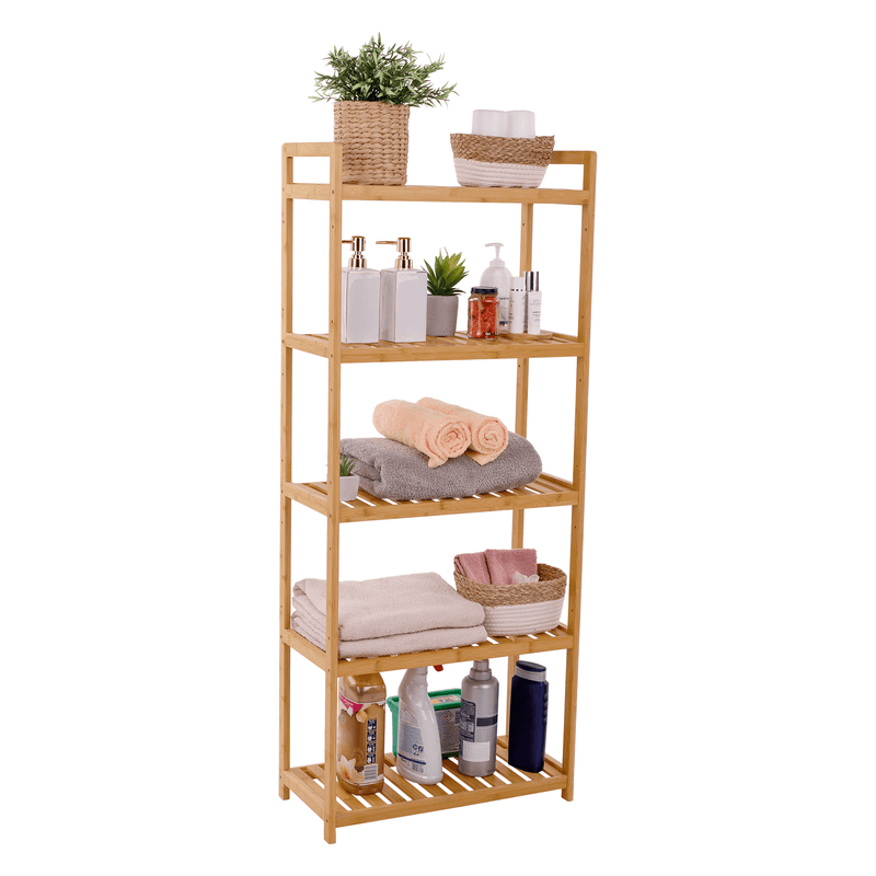 Casa si Gradina - Mobilier - Biblioteci si rafturi - Rafturi - Raft cu 5 polite, bambus natural, FIORE TIP 3 - Infinity.ro