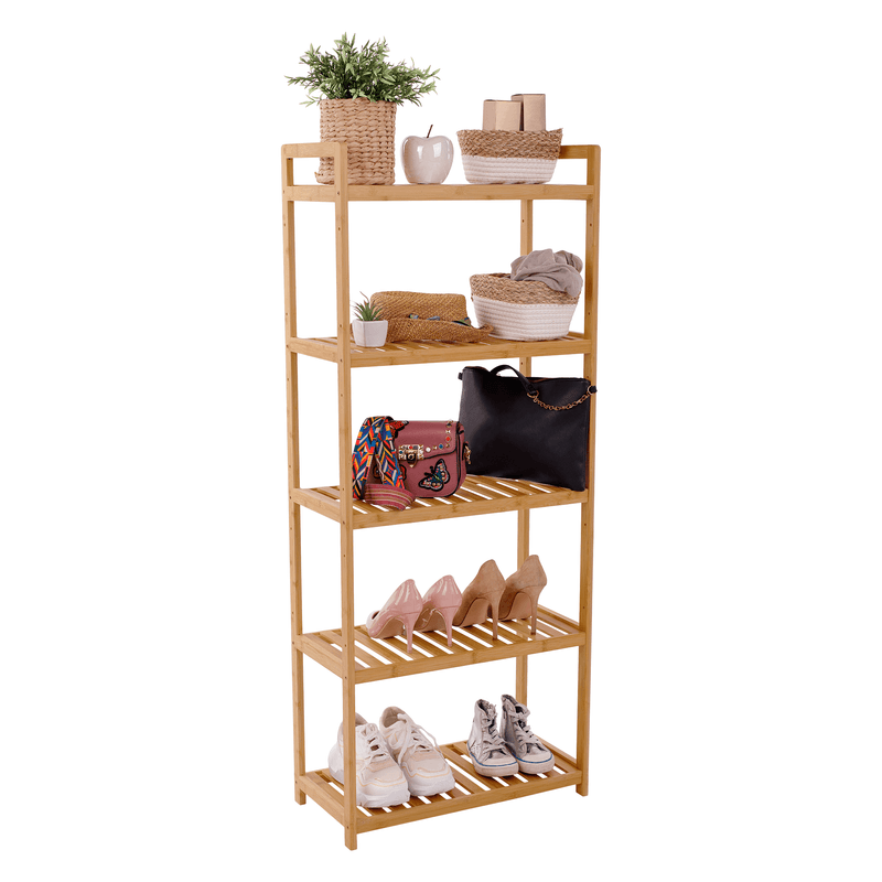 Casa si Gradina - Mobilier - Biblioteci si rafturi - Rafturi - Raft cu 5 polite, bambus natural, FIORE TIP 3 - Infinity.ro