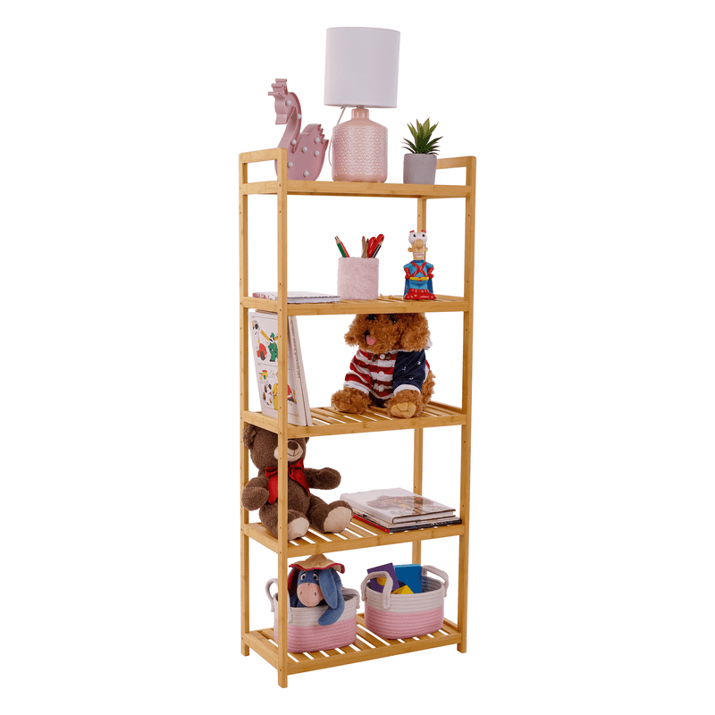Casa si Gradina - Mobilier - Biblioteci si rafturi - Rafturi - Raft cu 5 polite, bambus natural, FIORE TIP 3 - Infinity.ro
