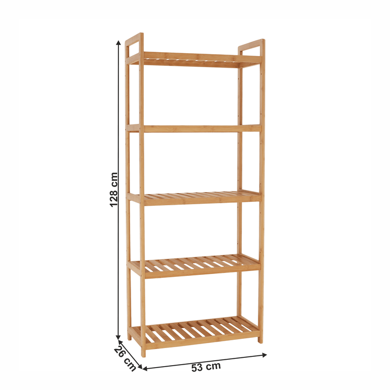 Casa si Gradina - Mobilier - Biblioteci si rafturi - Rafturi - Raft cu 5 polite, bambus natural, FIORE TIP 3 - Infinity.ro