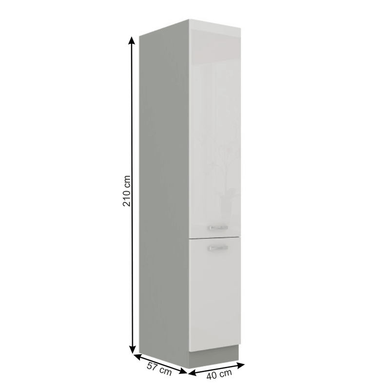 Casa si Gradina - Mobilier - Dulapuri si sifoniere - Dulapuri - Dulap inalt pentru produse alimentare, alb extra lucios, PRADO 40 DK-210 2F - Infinity.ro