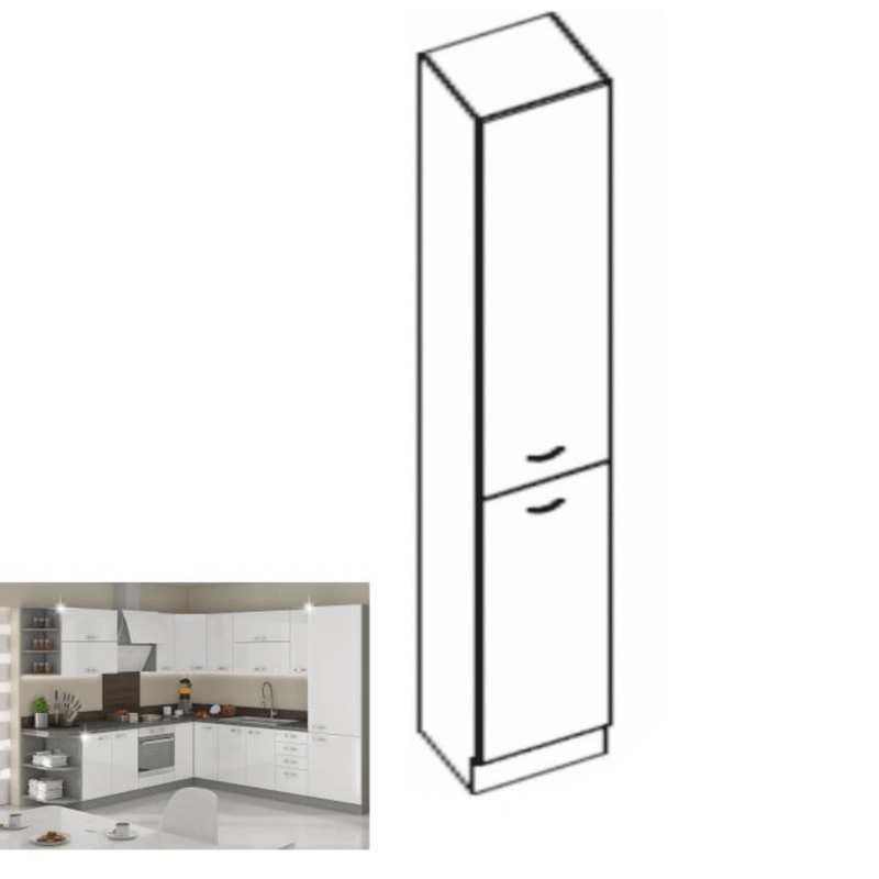 Casa si Gradina - Mobilier - Dulapuri si sifoniere - Dulapuri - Dulap inalt pentru produse alimentare, alb extra lucios, PRADO 40 DK-210 2F - Infinity.ro