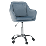 Casa si Gradina - Mobilier - Scaune si fotolii - Scaune - Scaun de birou, tesatura de catifea albastra / crom, KLIAN - Infinity.ro
