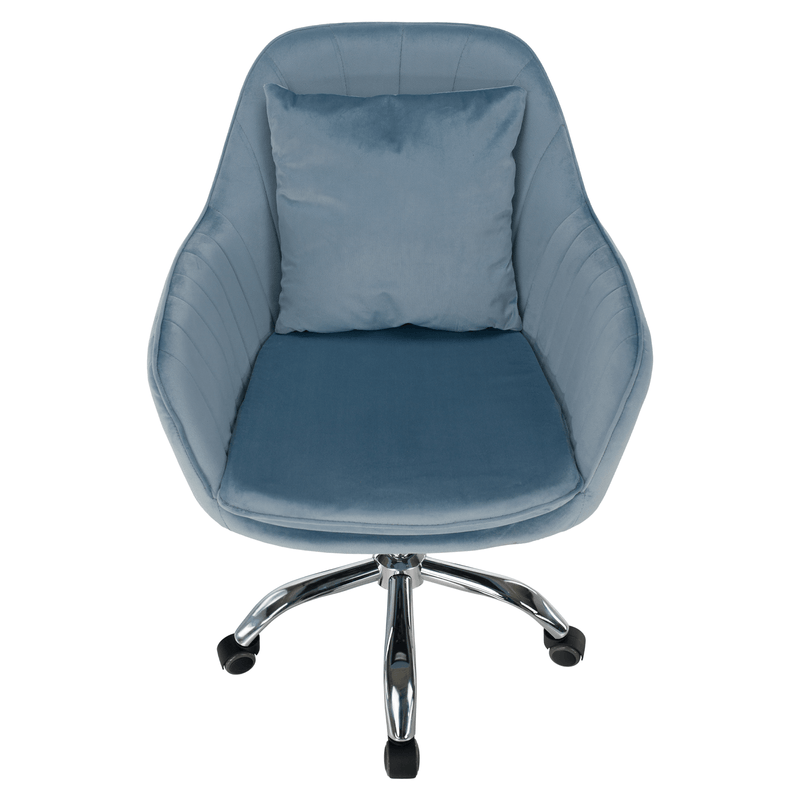 Casa si Gradina - Mobilier - Scaune si fotolii - Scaune - Scaun de birou, tesatura de catifea albastra / crom, KLIAN - Infinity.ro