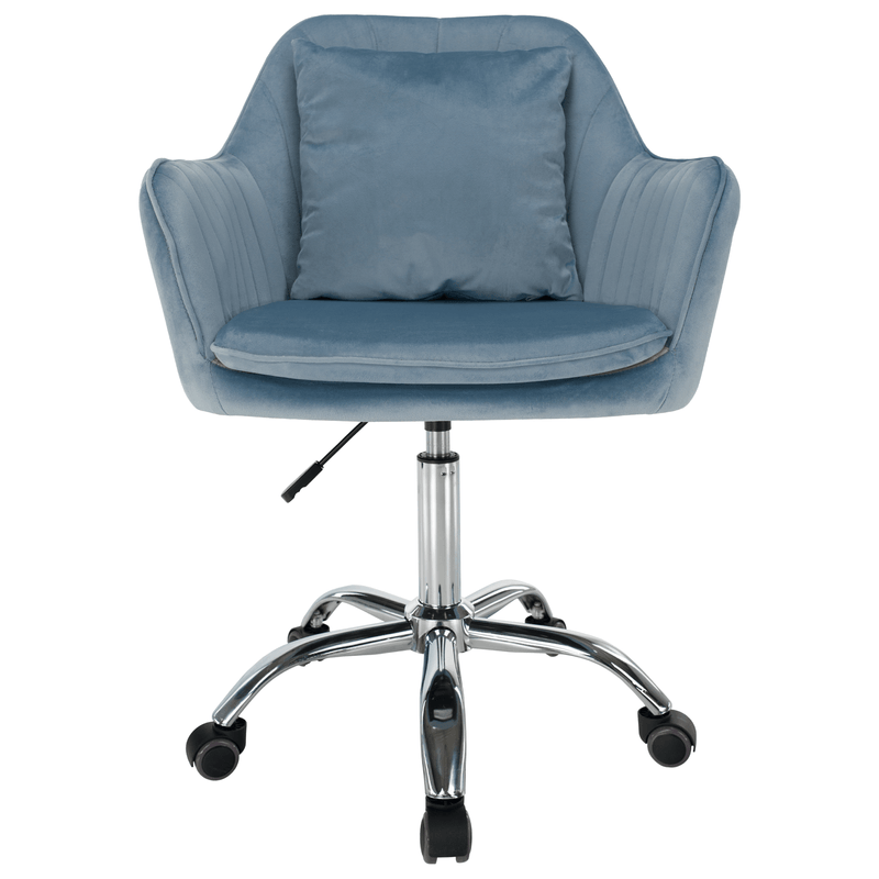 Casa si Gradina - Mobilier - Scaune si fotolii - Scaune - Scaun de birou, tesatura de catifea albastra / crom, KLIAN - Infinity.ro