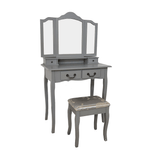 Casa si Gradina - Mobilier - Comode si corpuri - Masute de toaleta - Masa de toaleta cu taburet, gri / argintiu, REGINA NEW - Infinity.ro