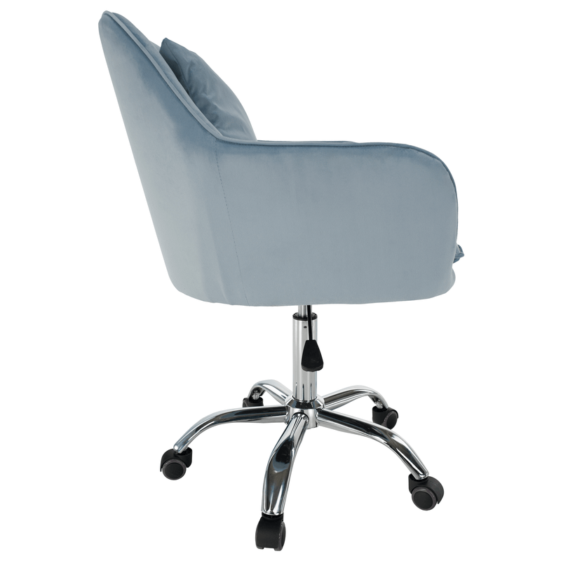 Casa si Gradina - Mobilier - Scaune si fotolii - Scaune - Scaun de birou, tesatura de catifea albastra / crom, KLIAN - Infinity.ro