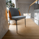 Casa si Gradina - Mobilier - Scaune si fotolii - Scaune - Scaun de luat masa, model alb-negru / piele ecologica camel, KIRNA - Infinity.ro