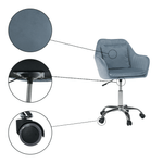 Casa si Gradina - Mobilier - Scaune si fotolii - Scaune - Scaun de birou, tesatura de catifea albastra / crom, KLIAN - Infinity.ro