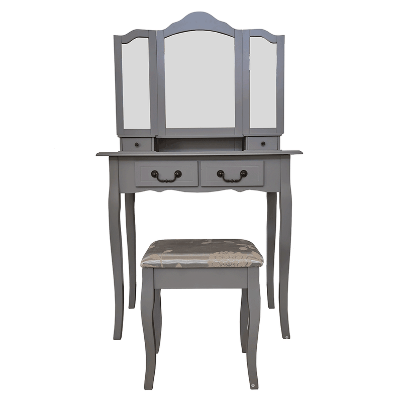 Casa si Gradina - Mobilier - Comode si corpuri - Masute de toaleta - Masa de toaleta cu taburet, gri / argintiu, REGINA NEW - Infinity.ro