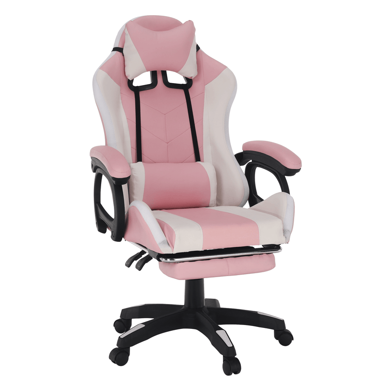 Casa si Gradina - Mobilier - Scaune si fotolii - Scaune - Scaun de birou/joc cu iluminare LED RGB, roz/alb, JOVELA - Infinity.ro