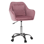 Casa si Gradina - Mobilier - Scaune si fotolii - Scaune - Scaun de birou, tesatura de catifea roz / crom, KLIAN - Infinity.ro