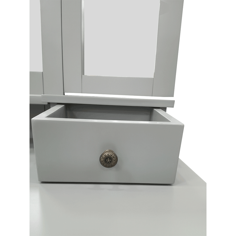 Casa si Gradina - Mobilier - Comode si corpuri - Masute de toaleta - Masa de toaleta cu taburet, gri / argintiu, REGINA NEW - Infinity.ro