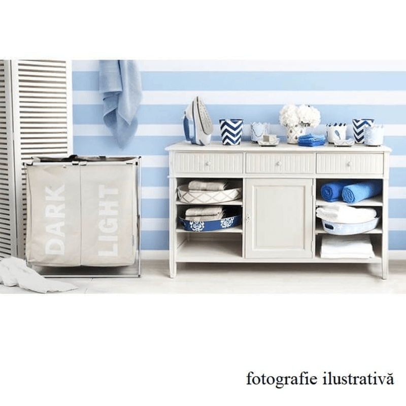 Market - Spalare si intretinere rufe - Uscatoare de rufe si accesorii - Cos de rufe din panza, gri-bej, LAUNDRY NEW TYP 1 - Infinity.ro