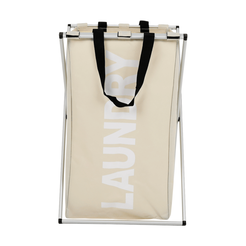 Market - Spalare si intretinere rufe - Uscatoare de rufe si accesorii - Cos de rufe din panza, gri-bej, LAUNDRY NEW TYP 1 - Infinity.ro
