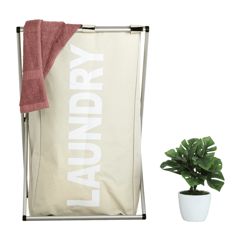 Market - Spalare si intretinere rufe - Uscatoare de rufe si accesorii - Cos de rufe din panza, gri-bej, LAUNDRY NEW TYP 1 - Infinity.ro