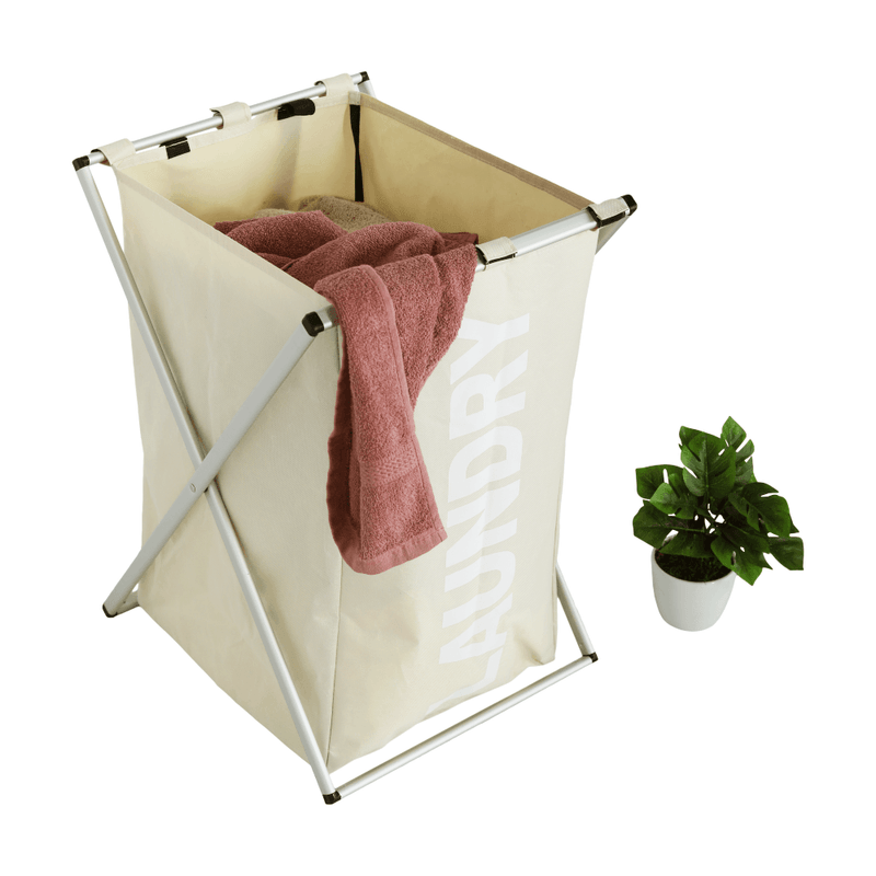 Market - Spalare si intretinere rufe - Uscatoare de rufe si accesorii - Cos de rufe din panza, gri-bej, LAUNDRY NEW TYP 1 - Infinity.ro
