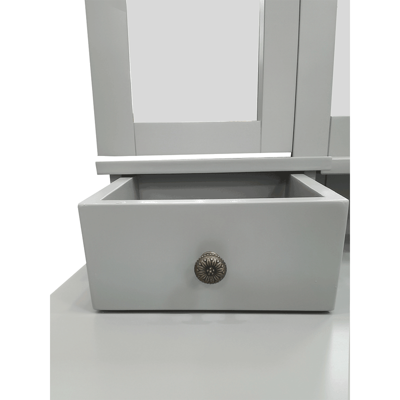 Casa si Gradina - Mobilier - Comode si corpuri - Masute de toaleta - Masa de toaleta cu taburet, gri / argintiu, REGINA NEW - Infinity.ro