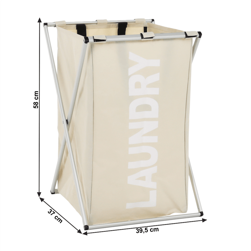 Market - Spalare si intretinere rufe - Uscatoare de rufe si accesorii - Cos de rufe din panza, gri-bej, LAUNDRY NEW TYP 1 - Infinity.ro