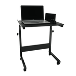 Casa si Gradina - Mobilier - Mese si birouri - Birouri - Reglabil birou PC cu roti, negru, WESTA - Infinity.ro