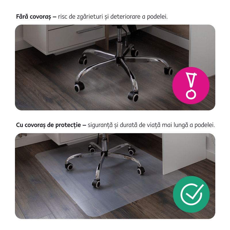 Casa si Gradina - Mobilier - Feronerie si accesorii mobila - Protectie podea sub scaun, transparenta, 140x100 cm, 0,5 mm - Infinity.ro
