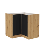 Casa si Gradina - Mobilier - Dulapuri si sifoniere - Dulapuri - Dulap colt inferior, negru mat / stejar artizan, MONRO 90/90 DN 1F BB - Infinity.ro