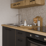 Casa si Gradina - Mobilier - Dulapuri si sifoniere - Dulapuri - Dulap colt inferior, negru mat / stejar artizan, MONRO 90/90 DN 1F BB - Infinity.ro